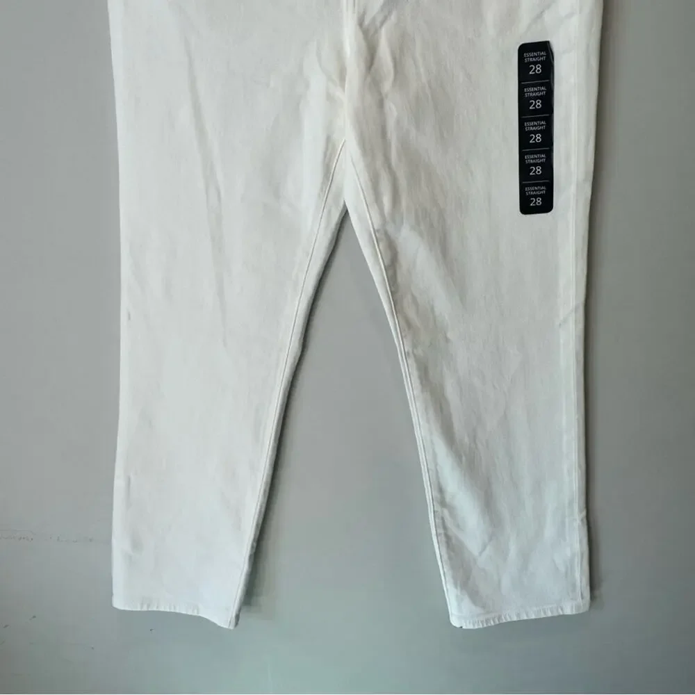 NWT J. Crew Essential straight W28 white jean in all-day stretch BX520 High Rise